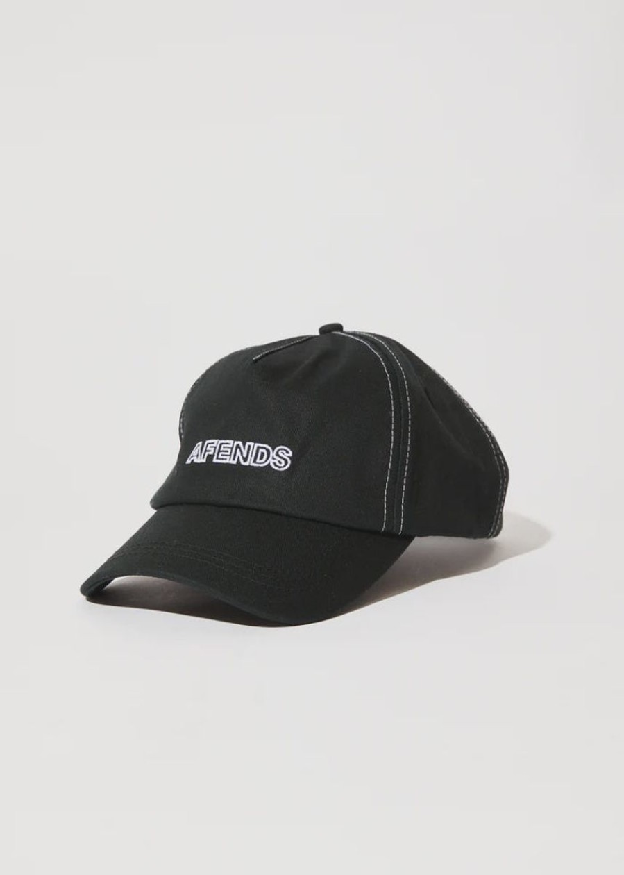 Men Afends Caps | Afends Outline Recycled Trucker Cap-Black