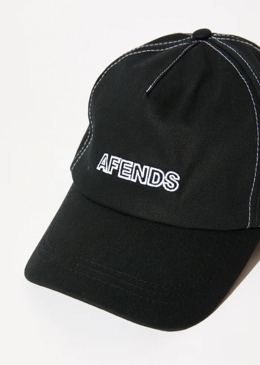 Men Afends Caps | Afends Outline Recycled Trucker Cap-Black