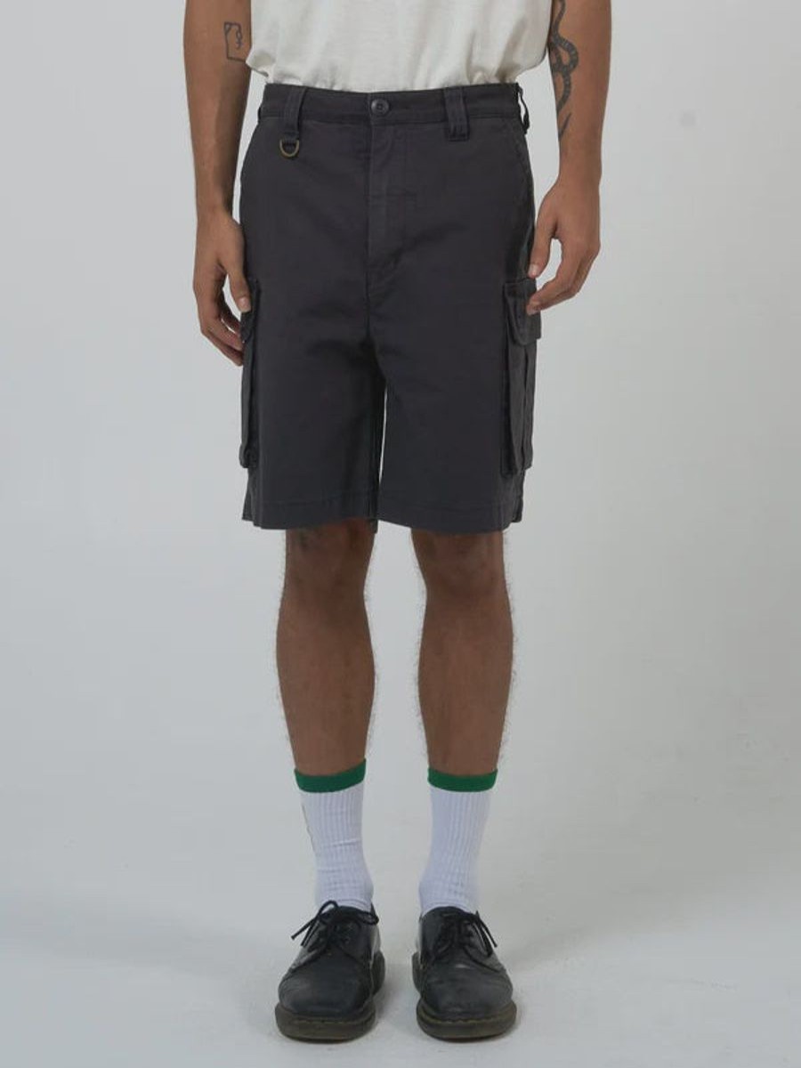 Men THRILLS Shorts | Thrills Century Slacker Cargo Short- Black