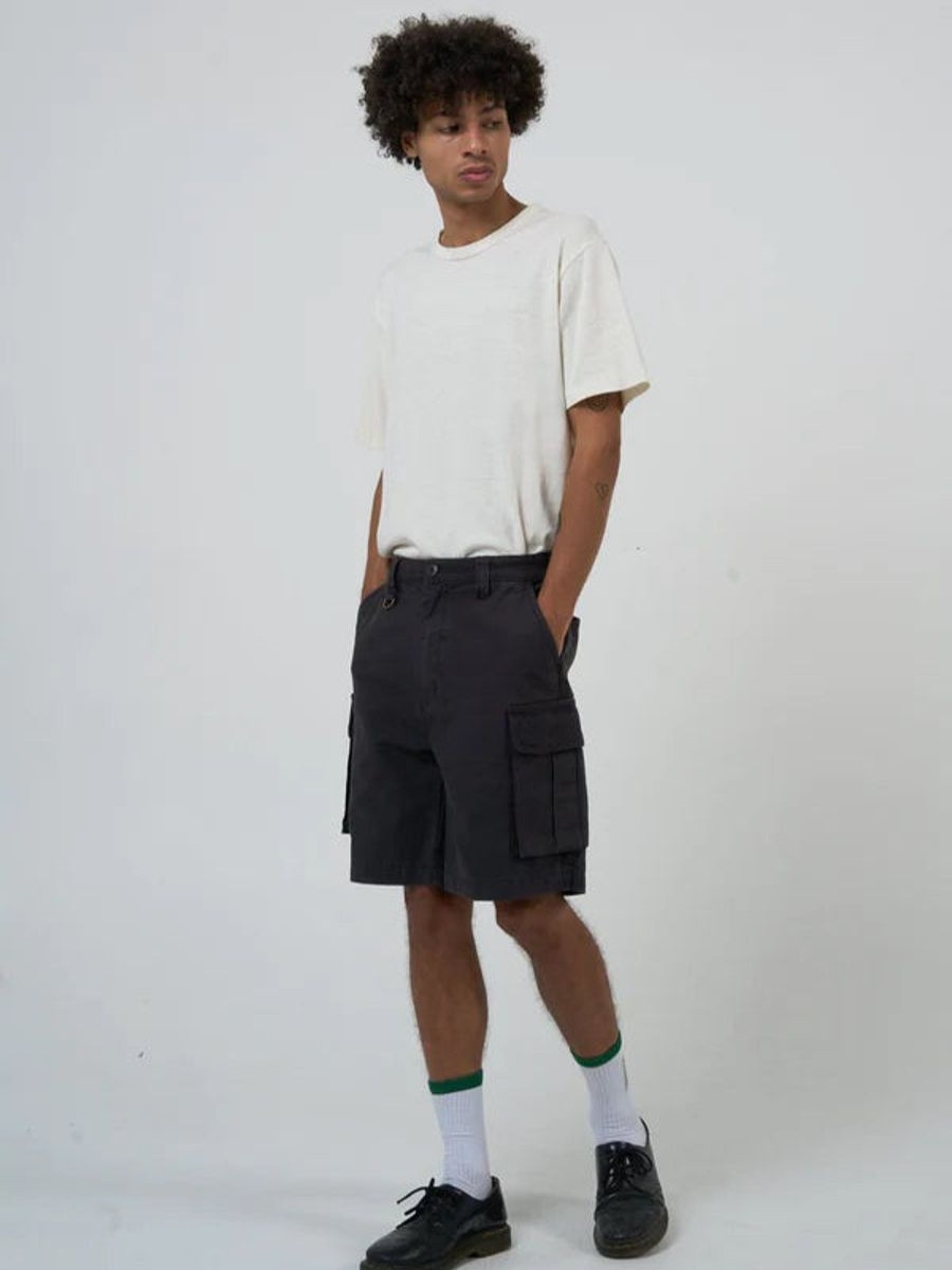 Men THRILLS Shorts | Thrills Century Slacker Cargo Short- Black