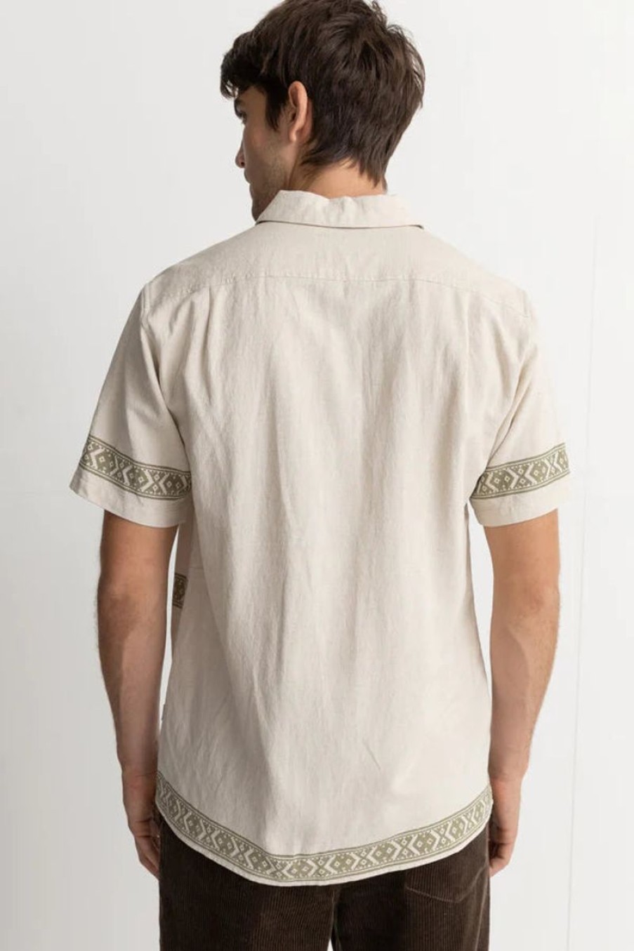 Men Rhythm Shirts | Rhythm Border Ss Shirt- Natural