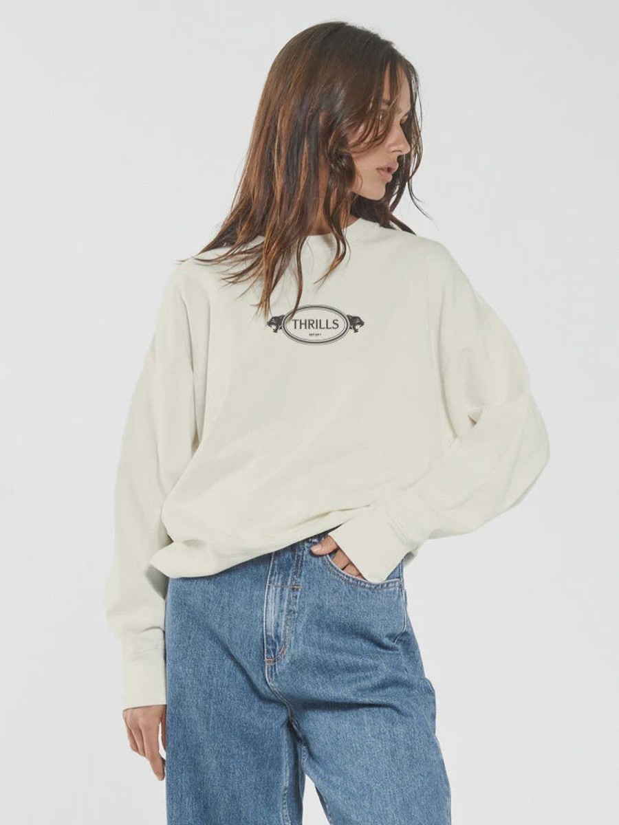 Women THRILLS Jumpers | From The Beginning Slouch Crew-Heritage White