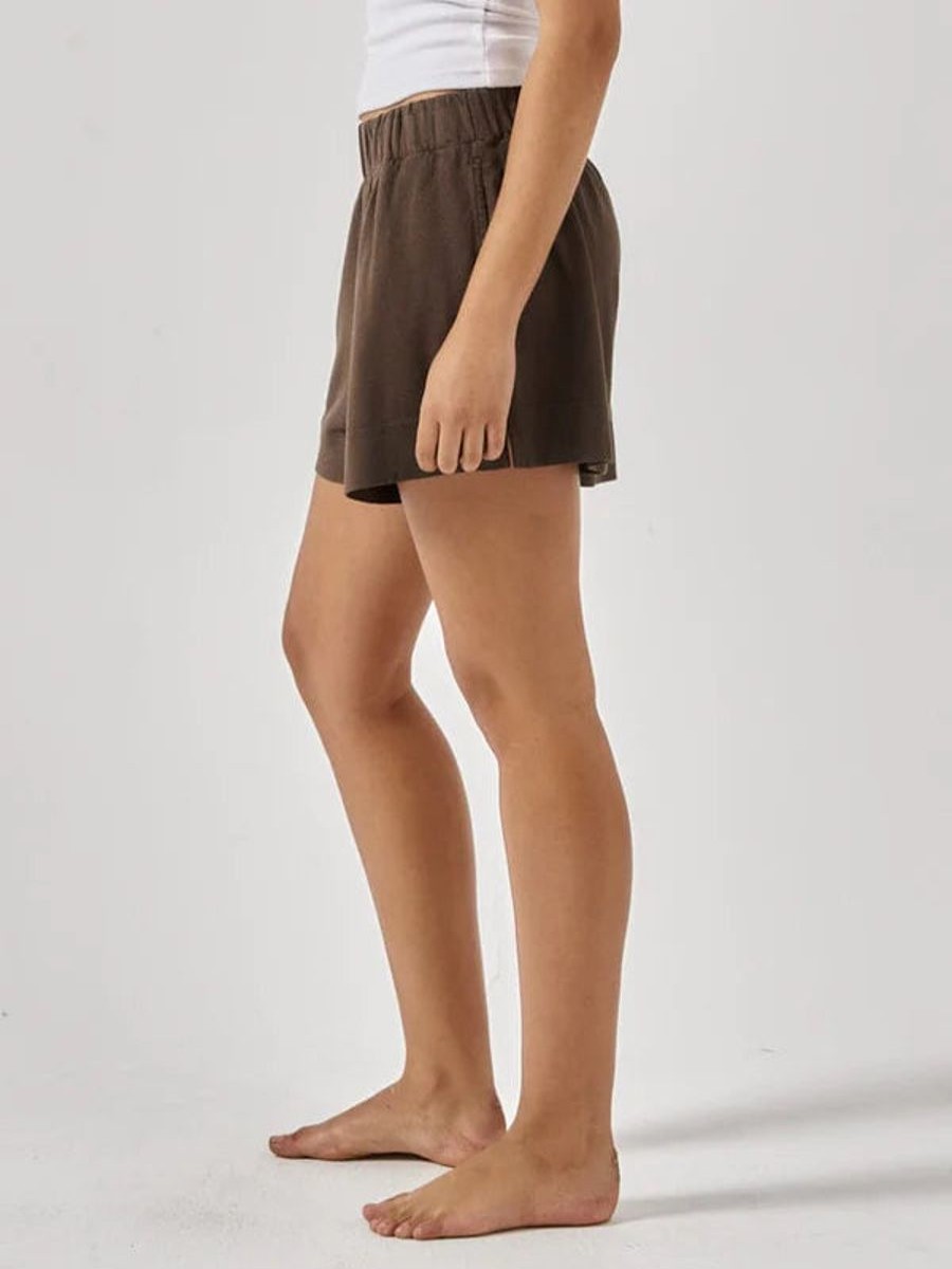 Women THRILLS Shorts | Thrills Hemp Mid Rise Short- Postal Brown