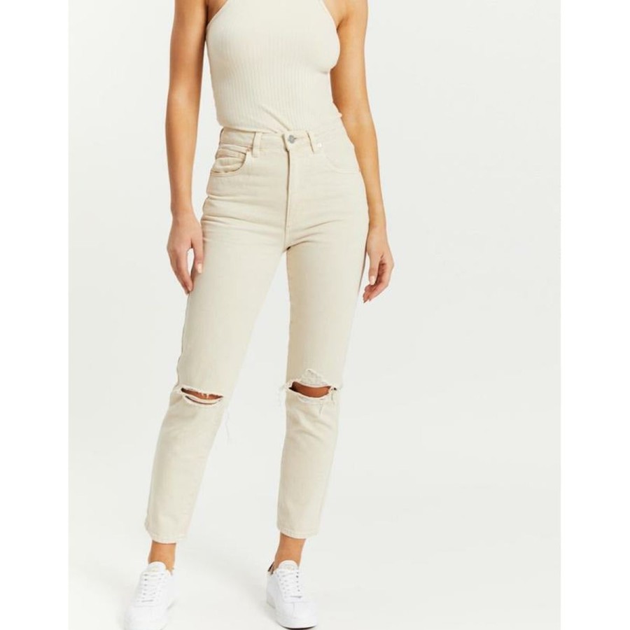 Women ABrand Jeans | A 94 High Slim-Ecru Rip