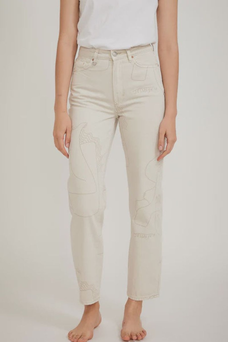 Women Neuw Denim Jeans | Nico Straight-Jess Brooks Bone Art