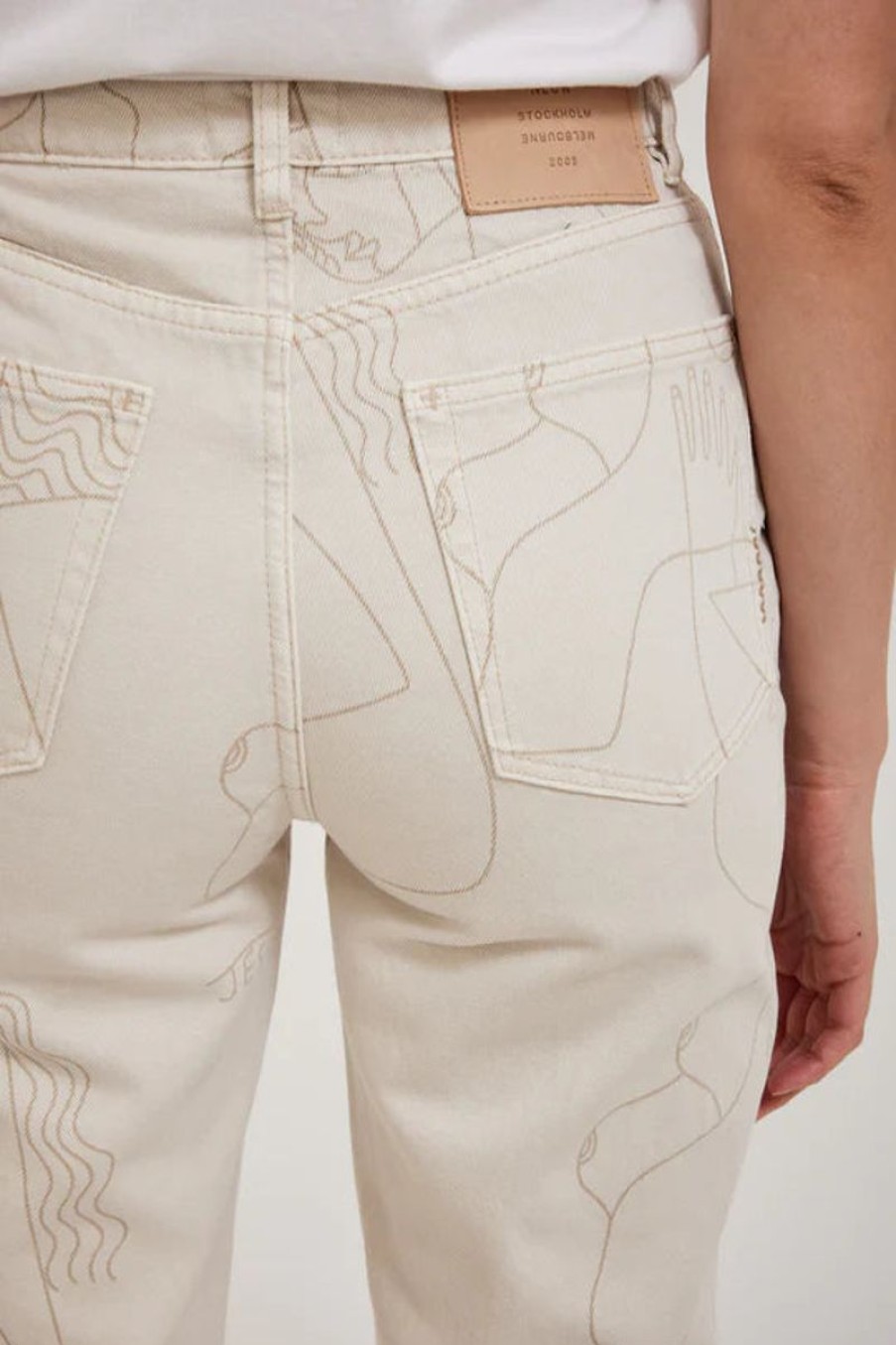 Women Neuw Denim Jeans | Nico Straight-Jess Brooks Bone Art