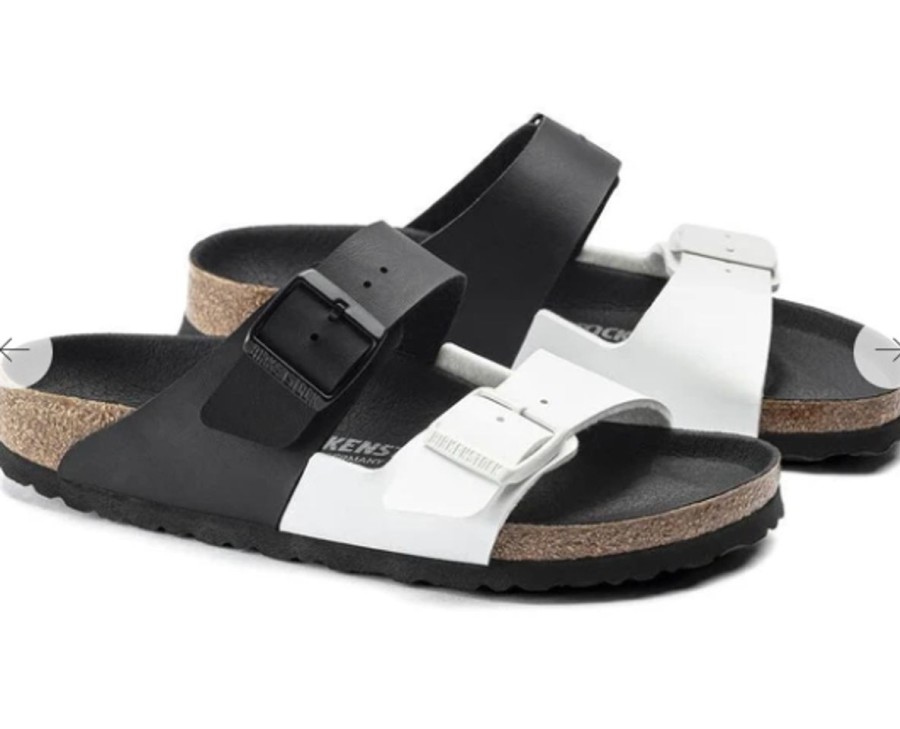 Footwear Birkenstock Arizona | Birkenstock Arizona Birko Flor-Split Black/White Regular