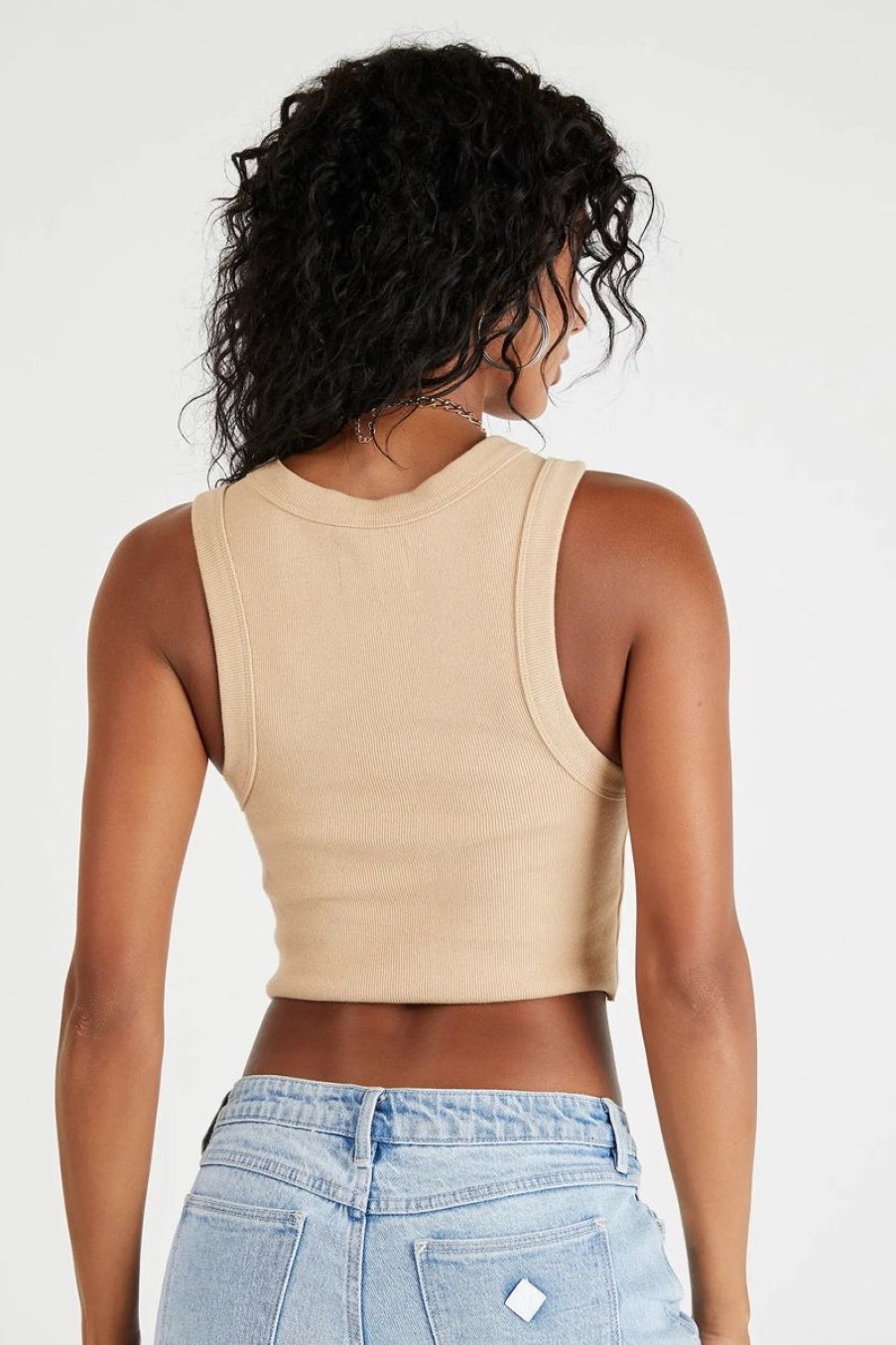 Women ABrand Tops | A Heather Singlet-Faded Khaki