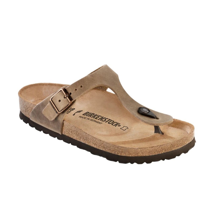 Footwear Birkenstock Gizeh | Birkenstock Gizeh Tabacco Brown Oiled Leather Narrow