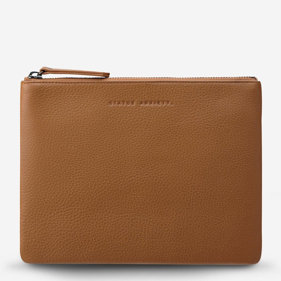 Women Status Anxiety Wallets & Pouches | Status Anxiety Fake It Clutch- Tan