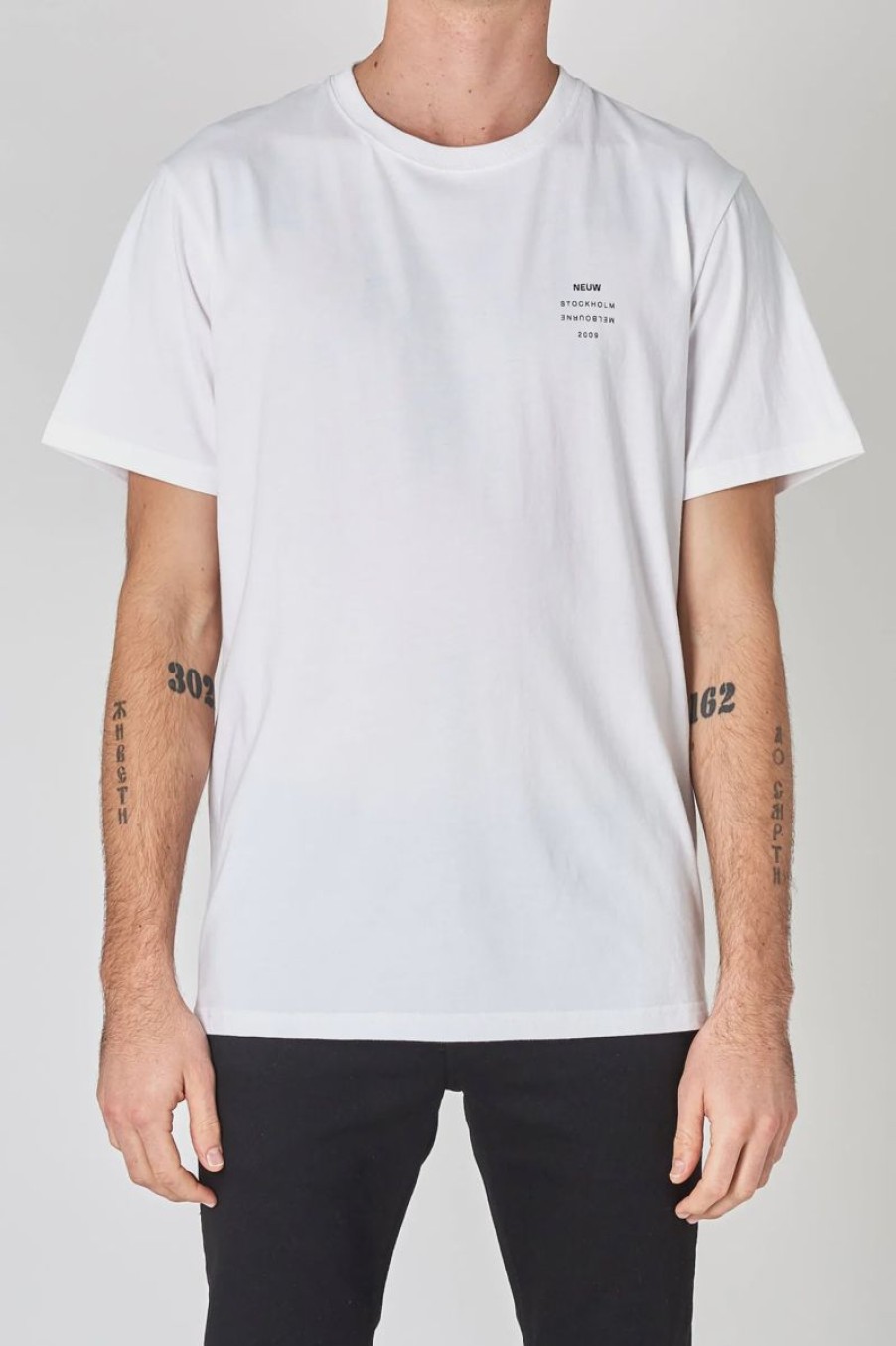 Men Neuw Denim Tees | Organic Neuw Band Tee-White