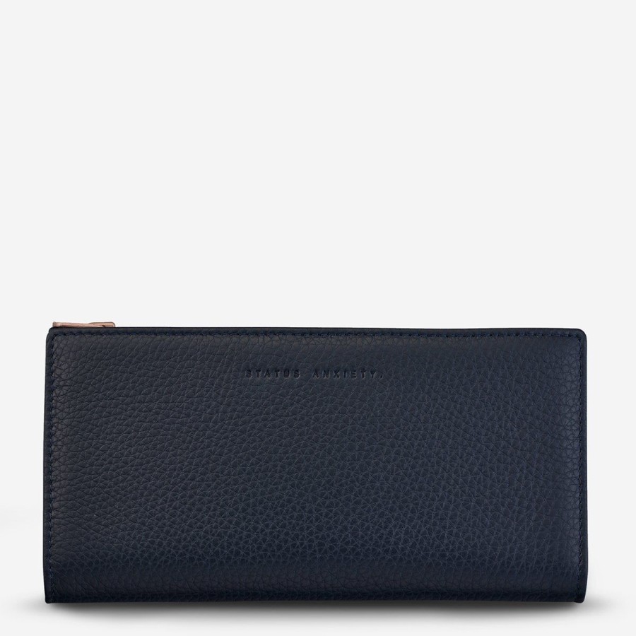 Women Status Anxiety Wallets & Pouches | Status Anxiety In The Beginning Wallet- Navy