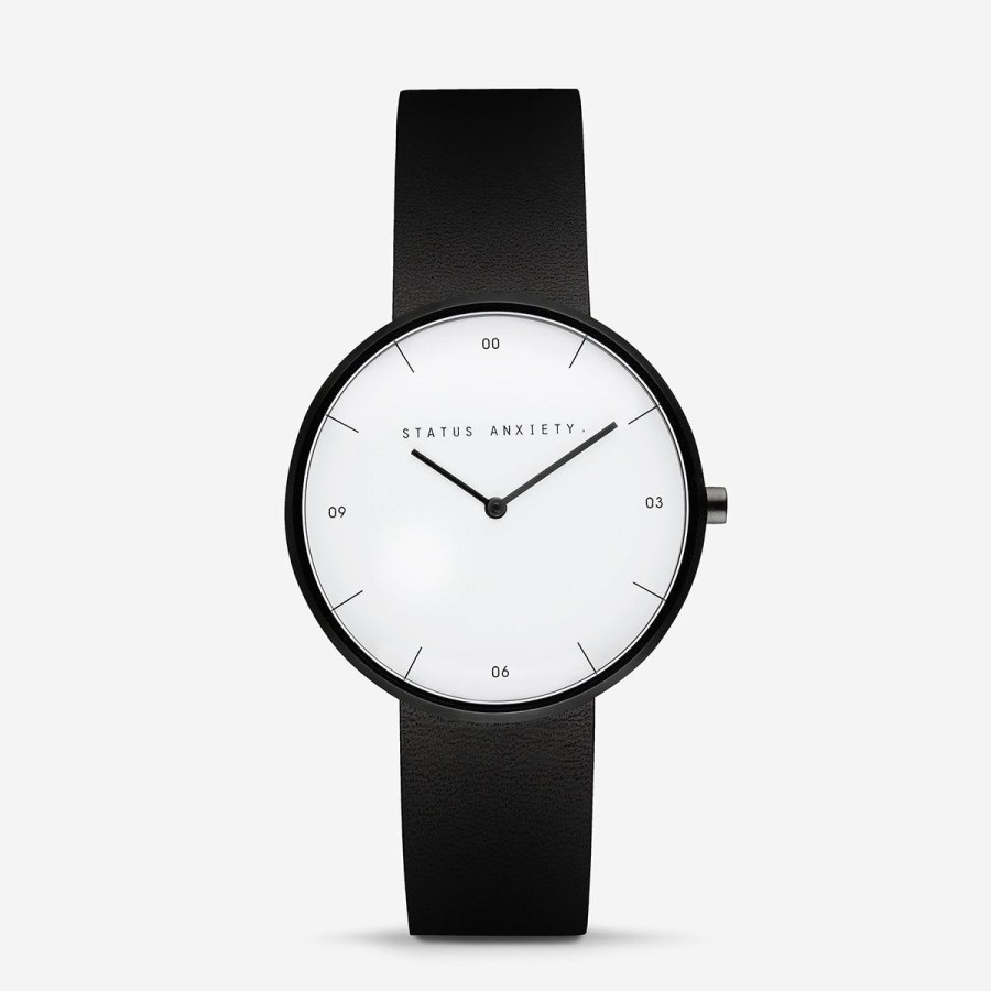 Women Status Anxiety Watches | Repeat After Me Watch-Matte Black/White Face/Black Strap