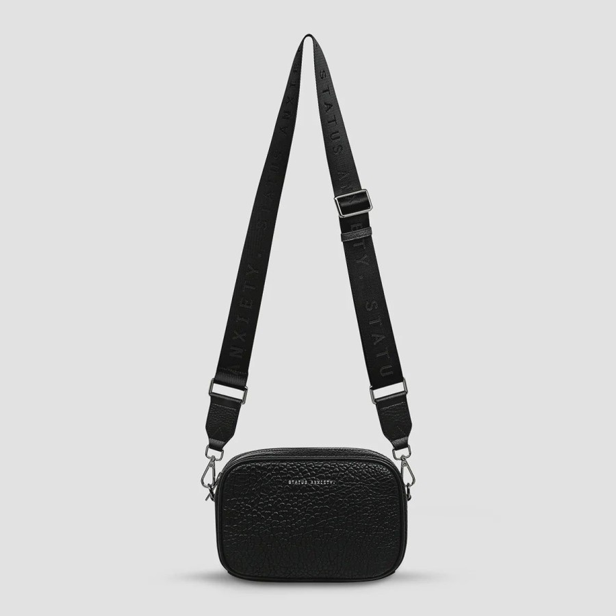 Women Status Anxiety Bags | Status Anxiety Crossbody Plunder Bag With Webbed Strap-Black Bubble