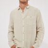 Men Rollas Shirts | Men At Work L/S Hemp Shirt-Stone