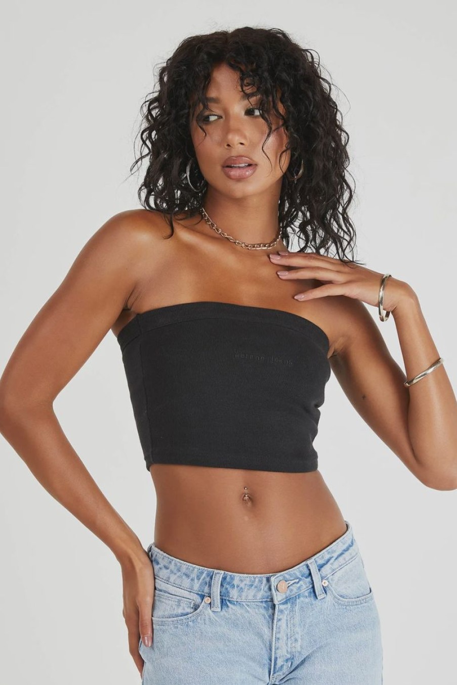 Women ABrand Tops | A Heather Bandeau-Black