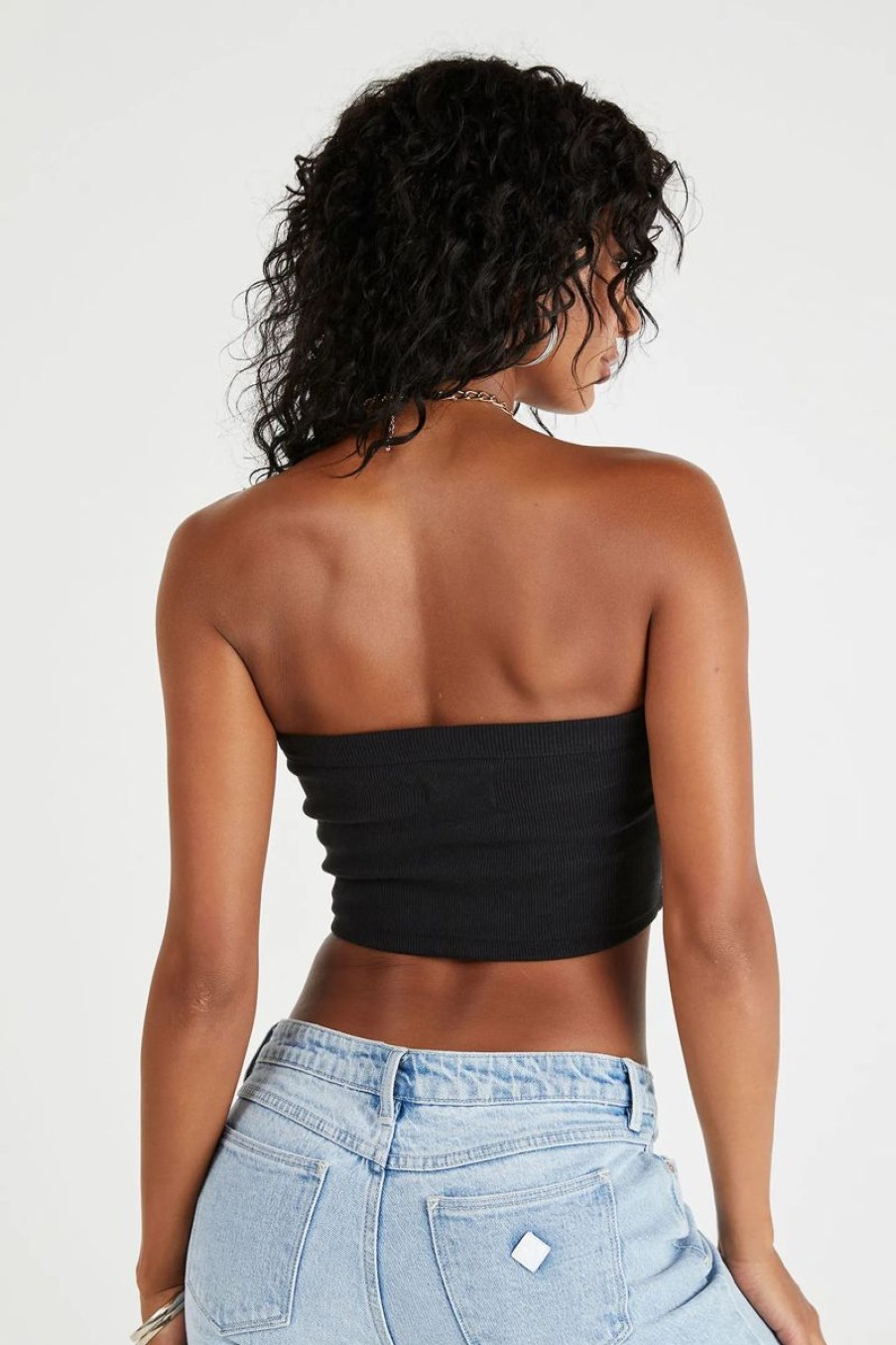 Women ABrand Tops | A Heather Bandeau-Black