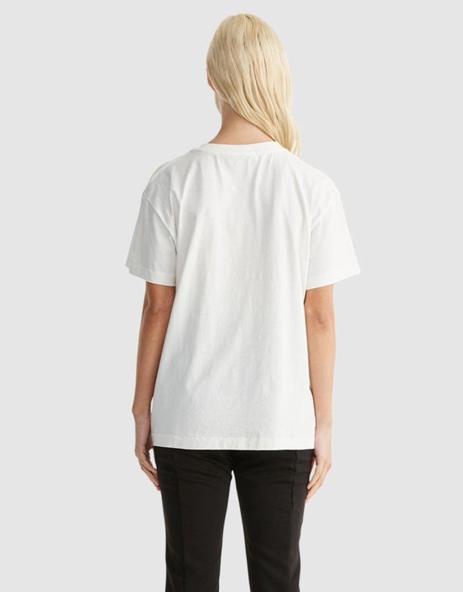 Women Ena Pelly Tees | Ena Pelly Script Logo Relaxed Tee- Vintage White