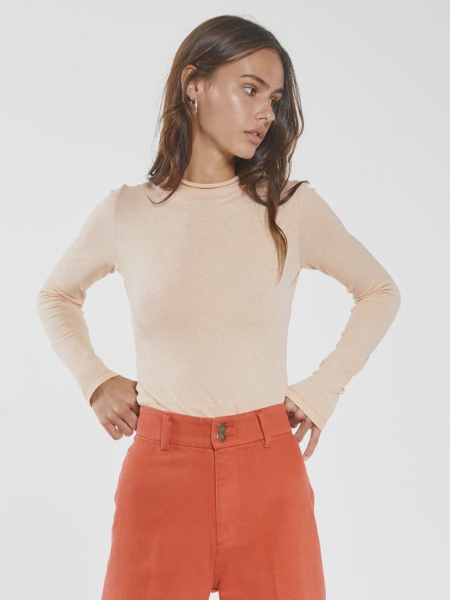 Women THRILLS Tops | Inverse Hemp Turtle Neck-Apricot