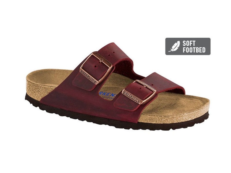 Footwear Birkenstock Arizona | Birkenstock Arizona Oiled Leather Bs Sfb-Zinfandel Narrow