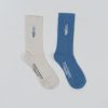 Women THRILLS Socks | Thrills Split Decision 2 Pack Socks- Heritage White- Alure Blue