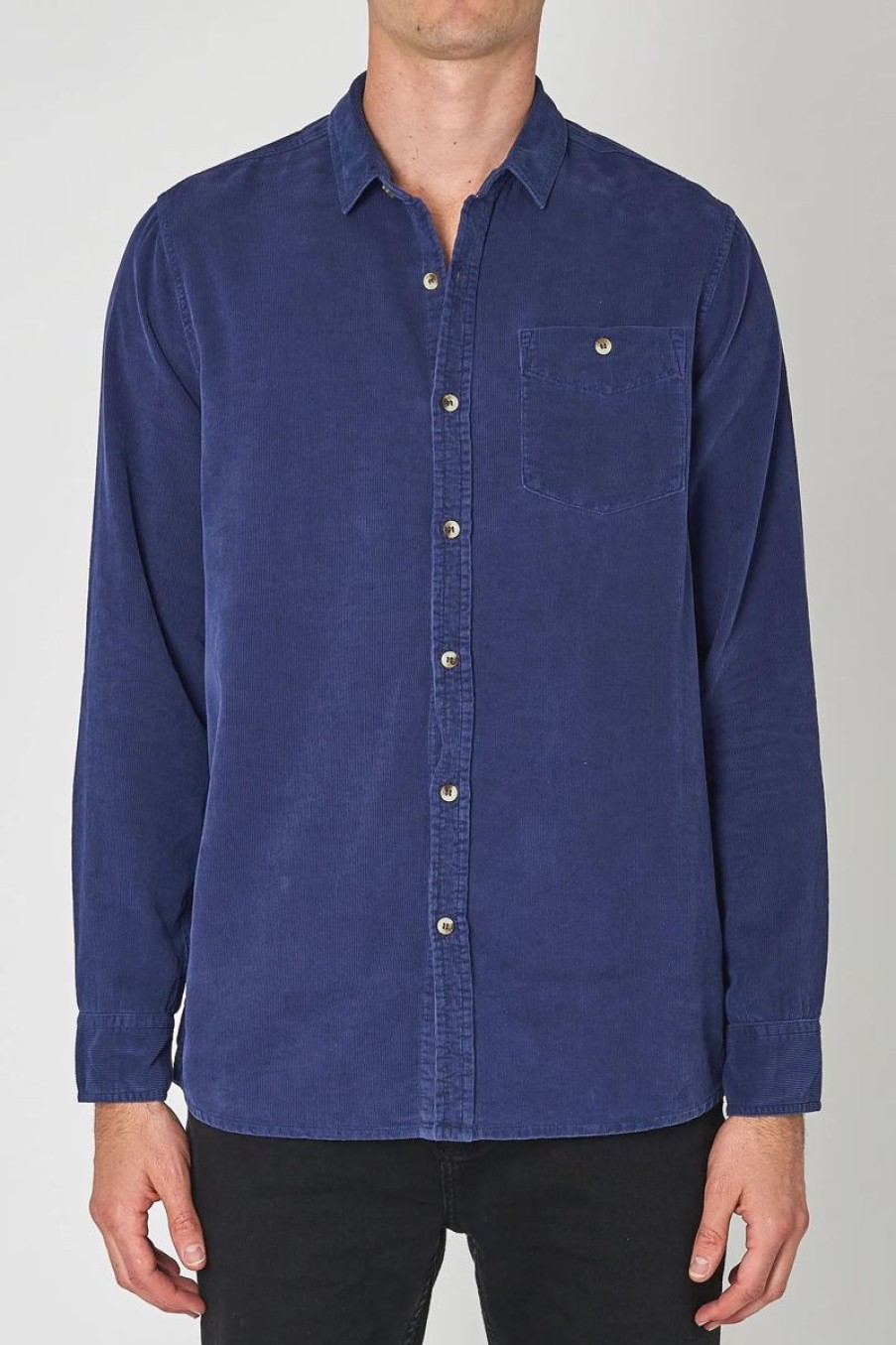 Men Rollas Shirts | Men At Work Cord Shirt- Blue