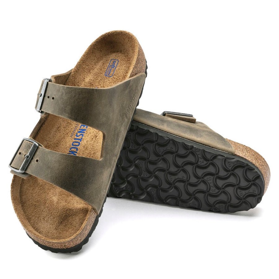 Footwear Birkenstock Arizona | Birkenstock Arizona Sfb Faded Khaki Oiled Leather Regular