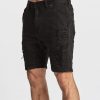 Men KSCY Denim Shorts | Zeppelin Short-Destroyed Solid Black