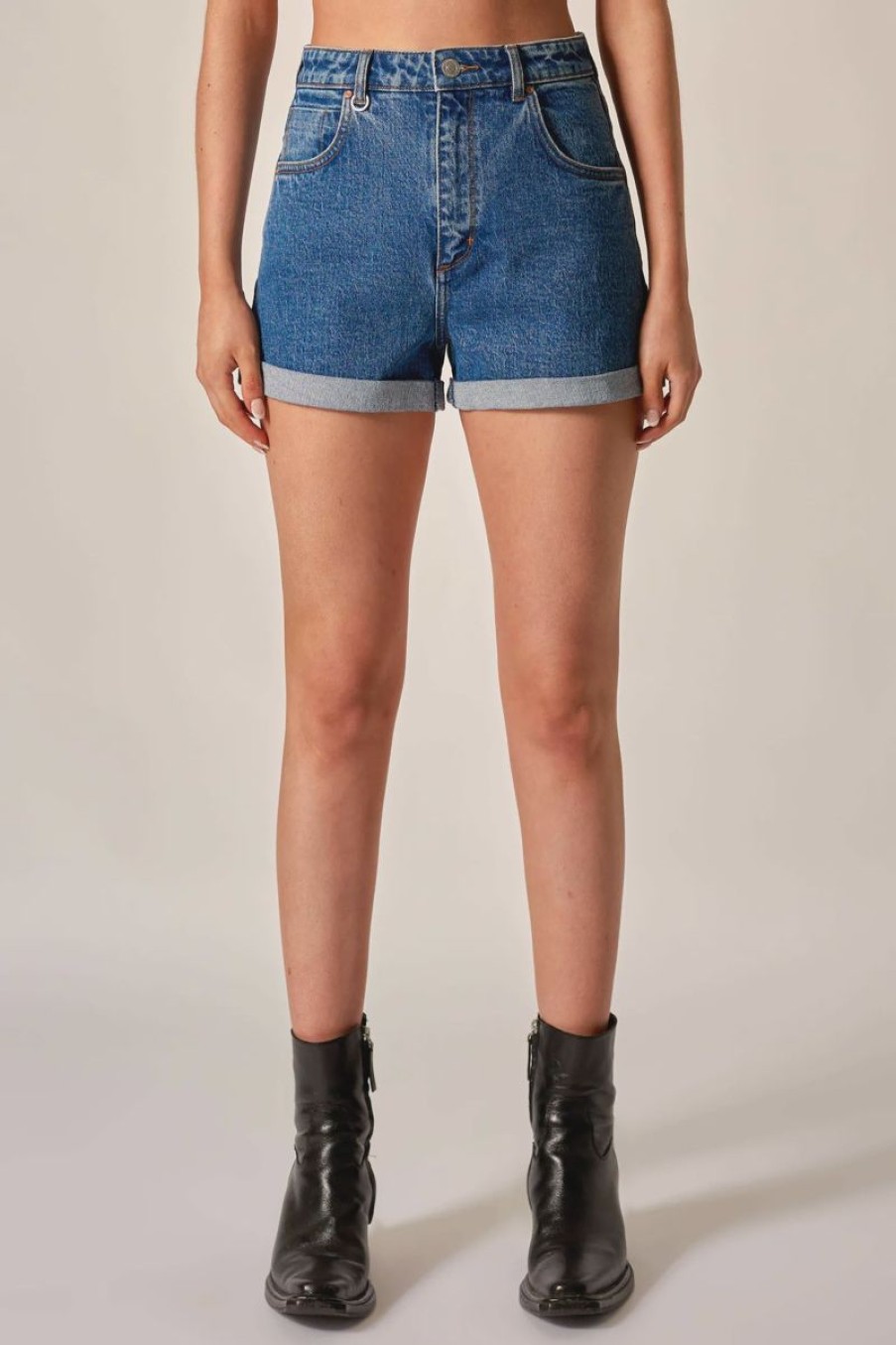 Women Neuw Denim Denim Shorts | Lola Short-Orbital-Mid Indigo