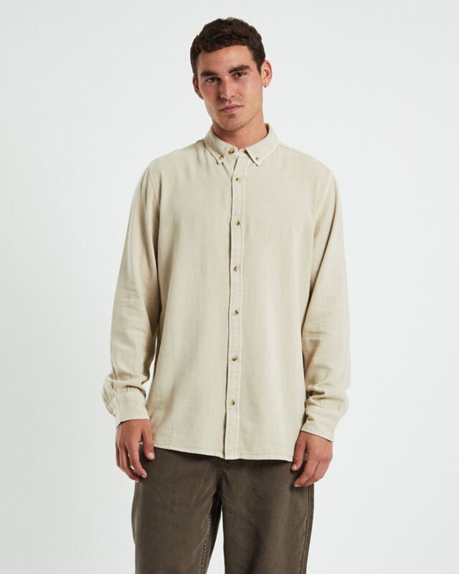 Men Rollas Shirts | Rolla'S Men At Work Oxford Shirt-Stone