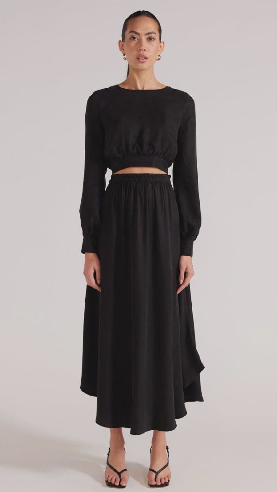 Women Staple the Label Skirts | Monique Cupro Midi Skirt-Black