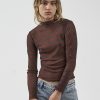 Women THRILLS Tops | Thrills Revel Mesh Turtleneck-Navy