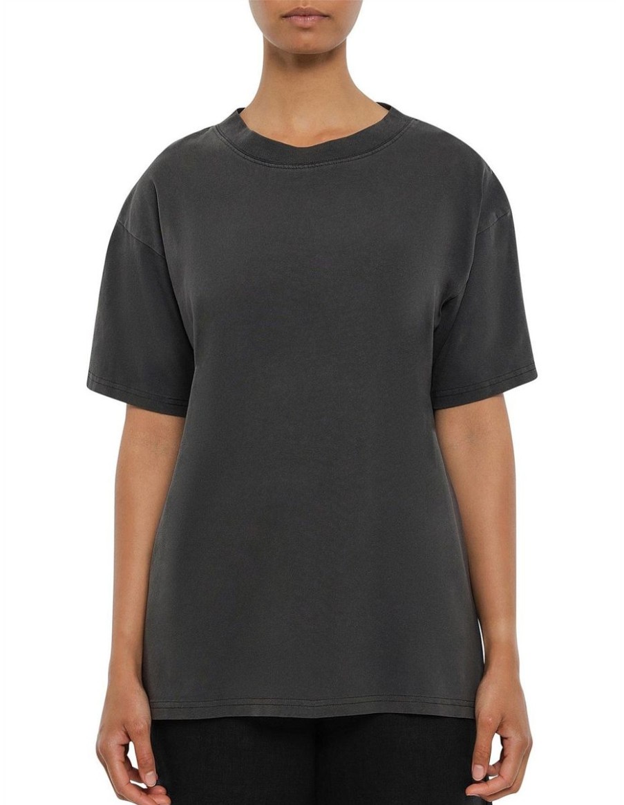 Women Nude Lucy Tees | Nude Lucy Organic Boyfriend Tee-Coal