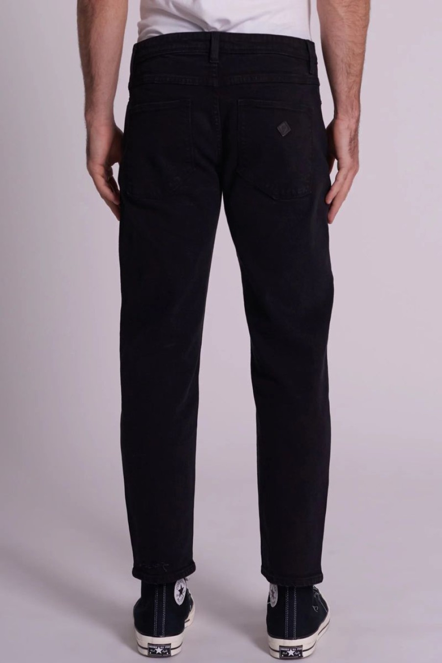 Men ABrand Jeans | Abrand Crop Straight Jean-Riddum Organic-Black Overdye