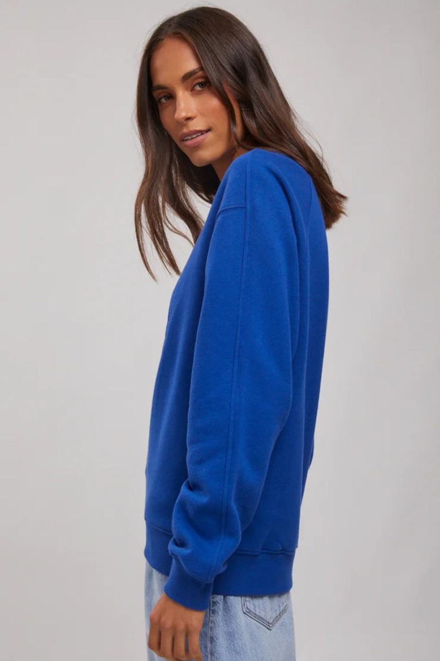 Women ABrand Jumpers | A 90S Sweat Collegiate Crest-Astral Blue