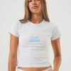 Women Afends Tees | Toosie Recylced Baby Tee- White