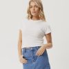 Women Afends Tees | Afends Jodi Recycled Baby Tee-White