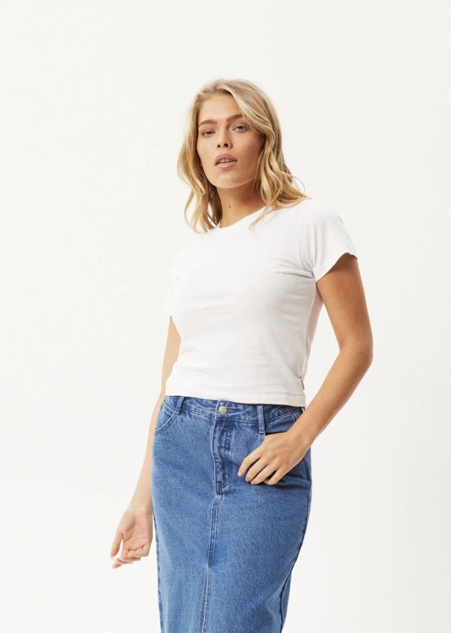 Women Afends Tees | Afends Jodi Recycled Baby Tee-White