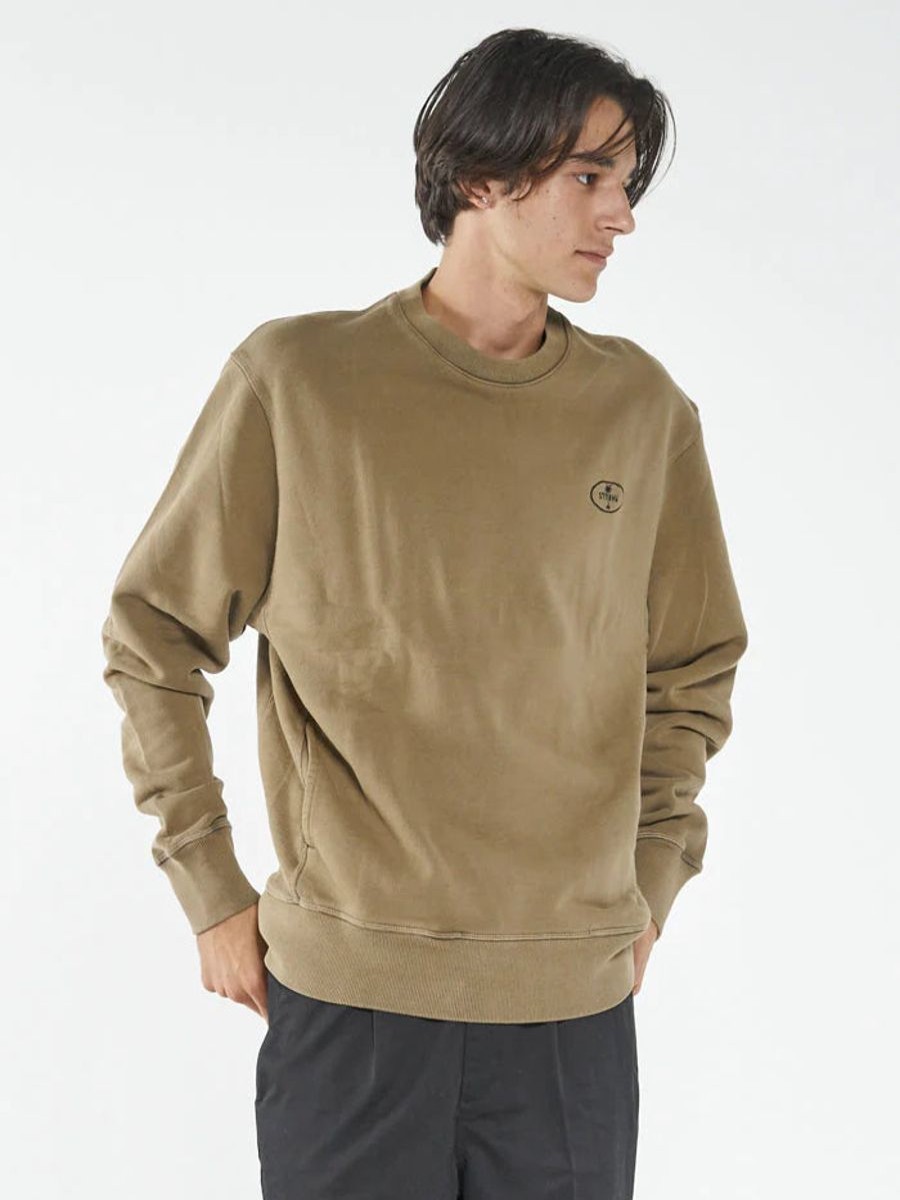 Men THRILLS Jumpers | Palm Oval Embro Oversize Crew-Elmwood