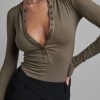 Women Bayse Tops | Bayse Lara Bodysuit-Khaki