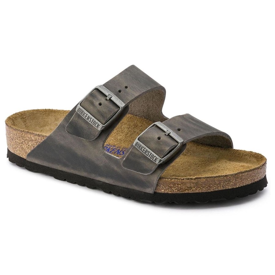 Footwear Birkenstock Arizona | Birkenstock Arizona Sfb Iron Oiled Leather-Regular