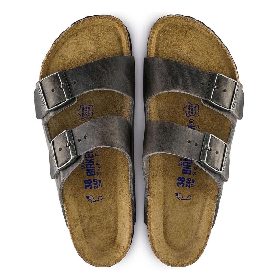 Footwear Birkenstock Arizona | Birkenstock Arizona Sfb Iron Oiled Leather-Regular