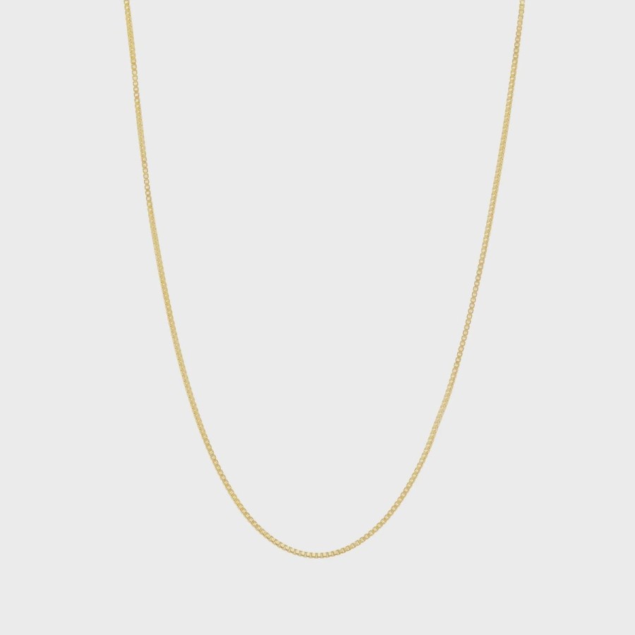 Women Alana Maria Jewellery | Box Chain Necklace 18 Inches- Gold