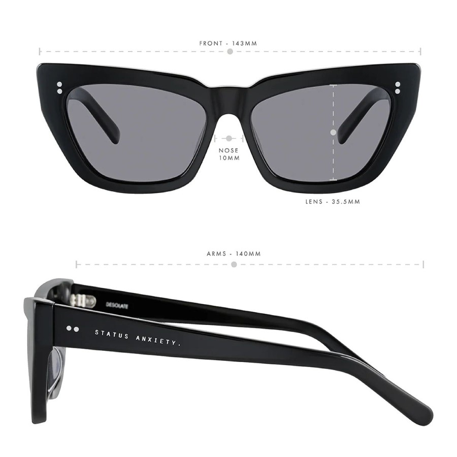 Women Status Anxiety Sunglasses | Status Anxiety Desolate Sunglasses- Black