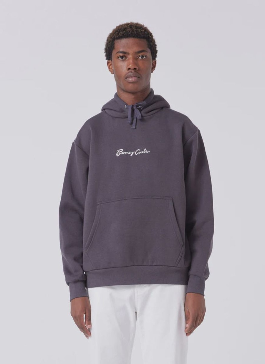 Men Barney Cools Jumpers | Barney Cools Logo Hood- Pigment Black