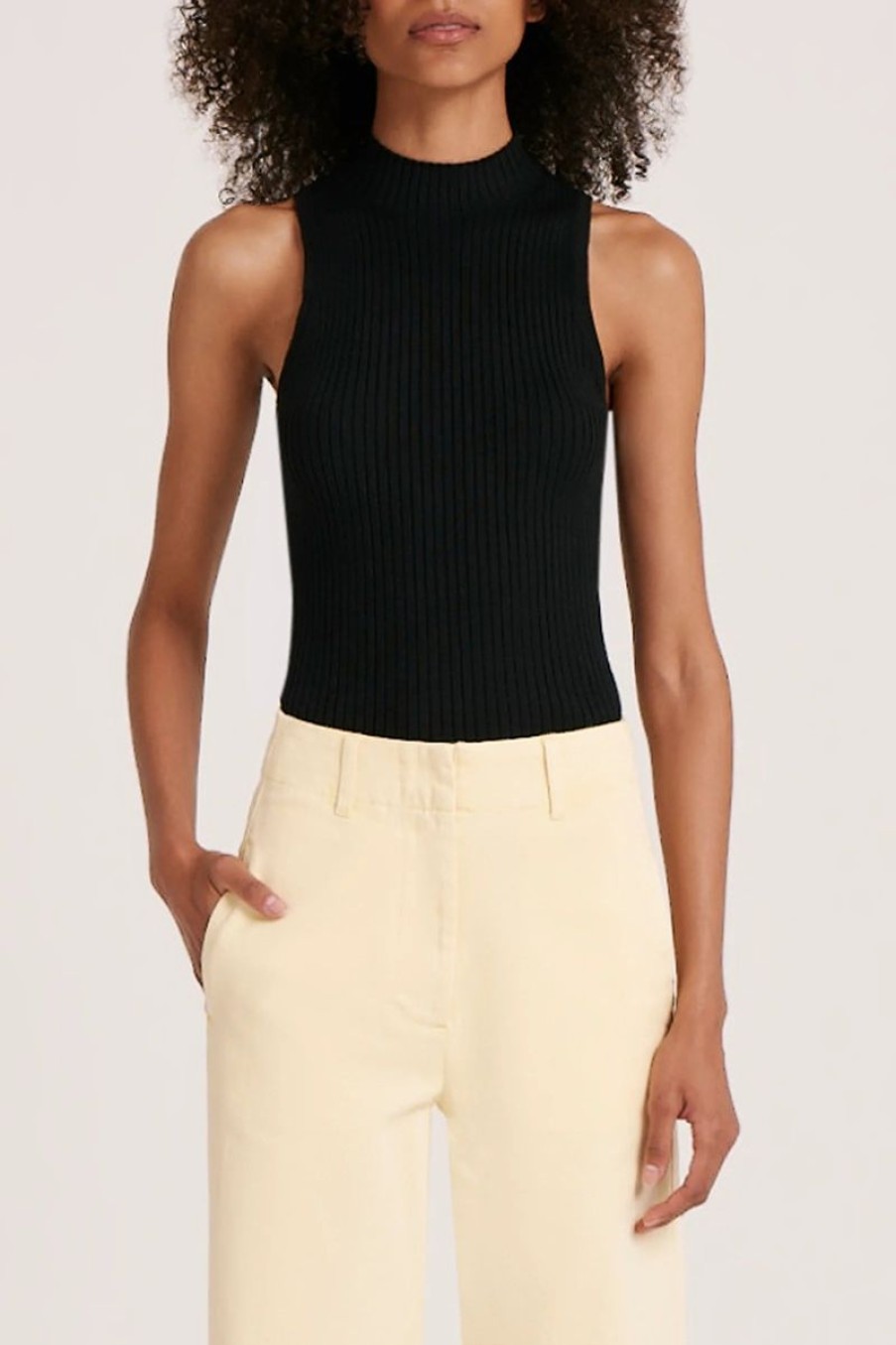 Women Nude Lucy Tops | Nude Lucy Onda Knit Tank-Black