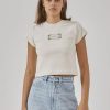 Women THRILLS Tees | Thrills Inlay Mini Tee- Heritage White