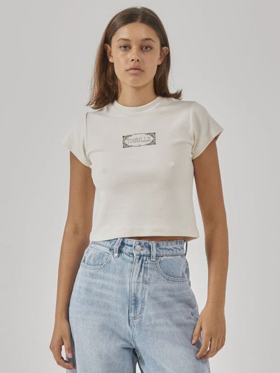 Women THRILLS Tees | Thrills Inlay Mini Tee- Heritage White