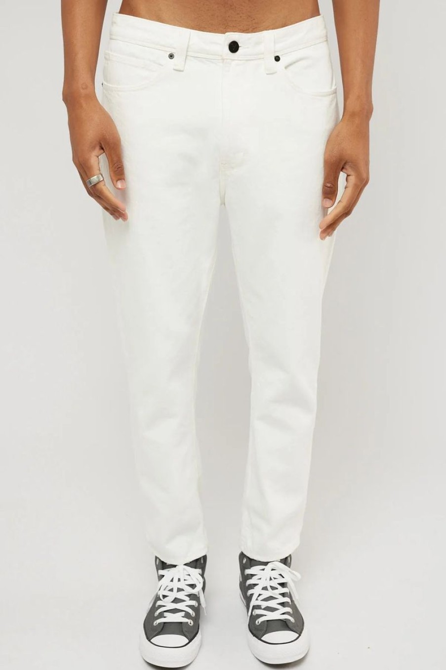 Men ABrand Jeans | A Cropped Straight-White Noise