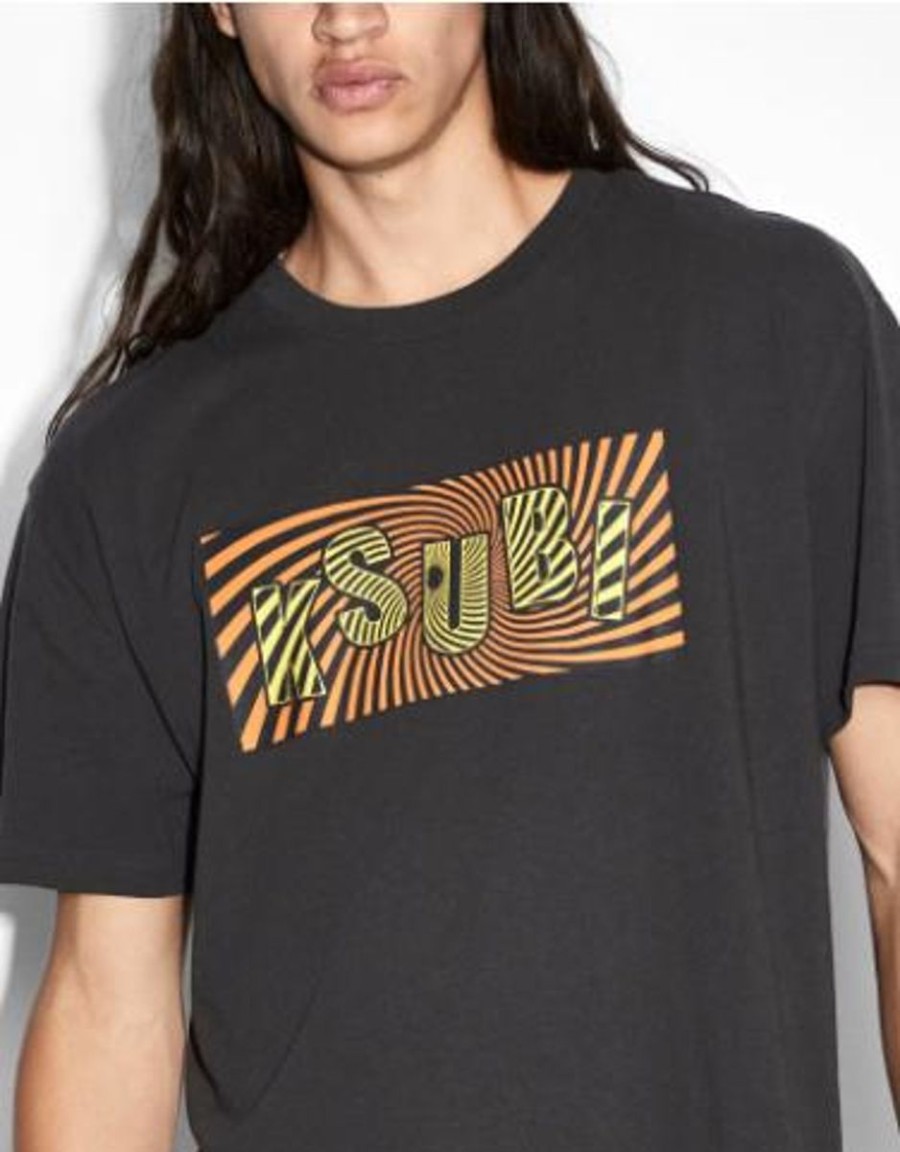 Men Ksubi Tees | Spiral Biggie Ss Tee-Faded Black